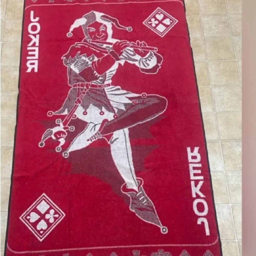 VTG, AN EXCLUSIVE INPOT Joker Red and White Textured Beach Towel Size 75X35”